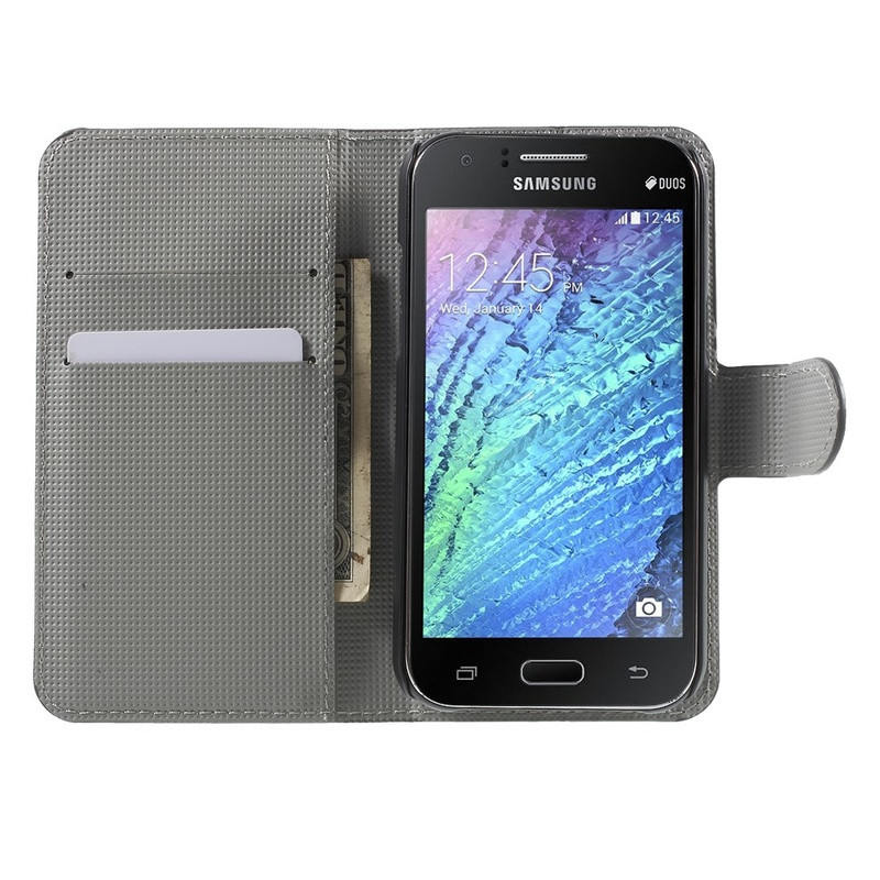 Samsung Galaxy J1 Lompakkokotelo Sleeping Owl