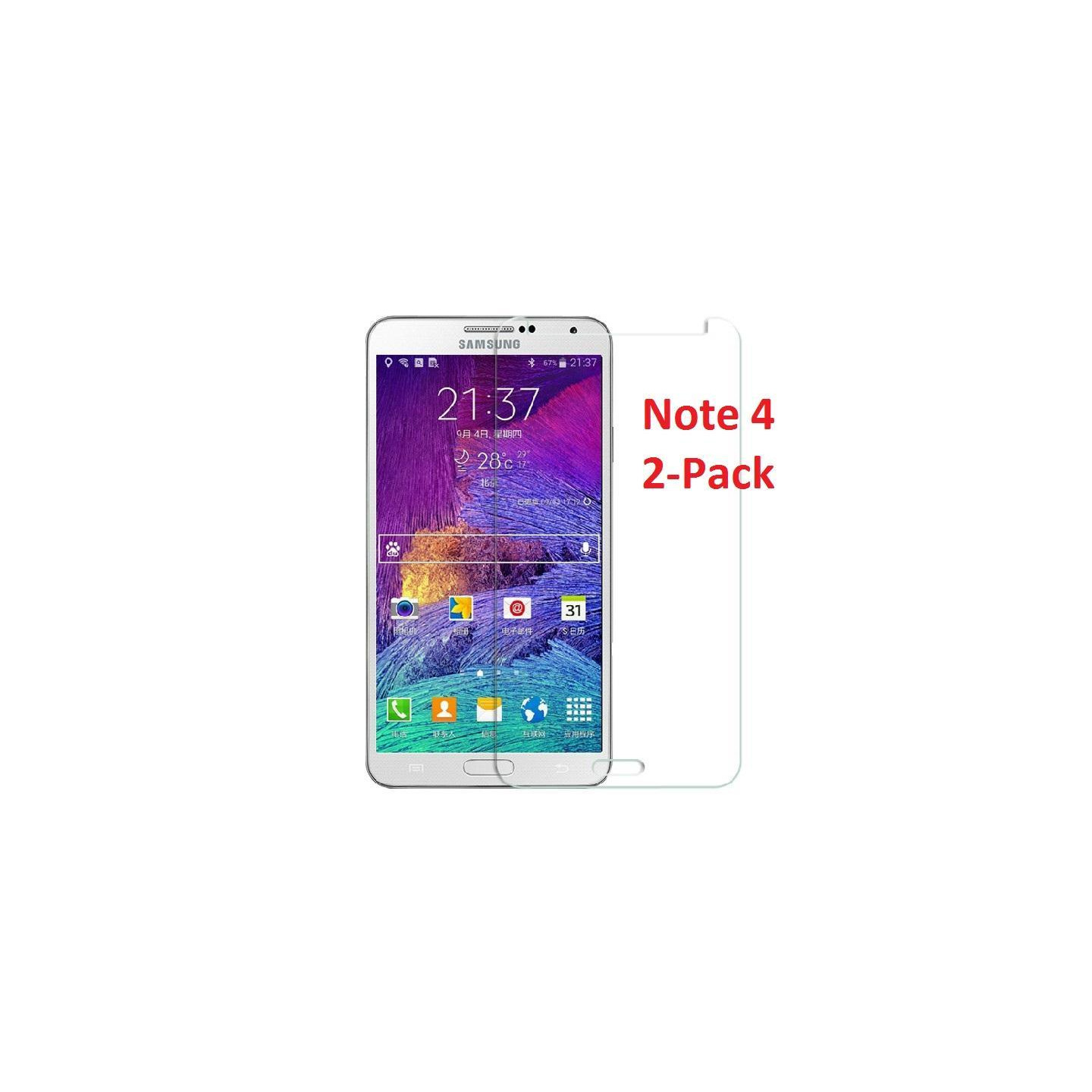 Samsung Note 4 Skjermbeskytter x2 med rengjøringsklut