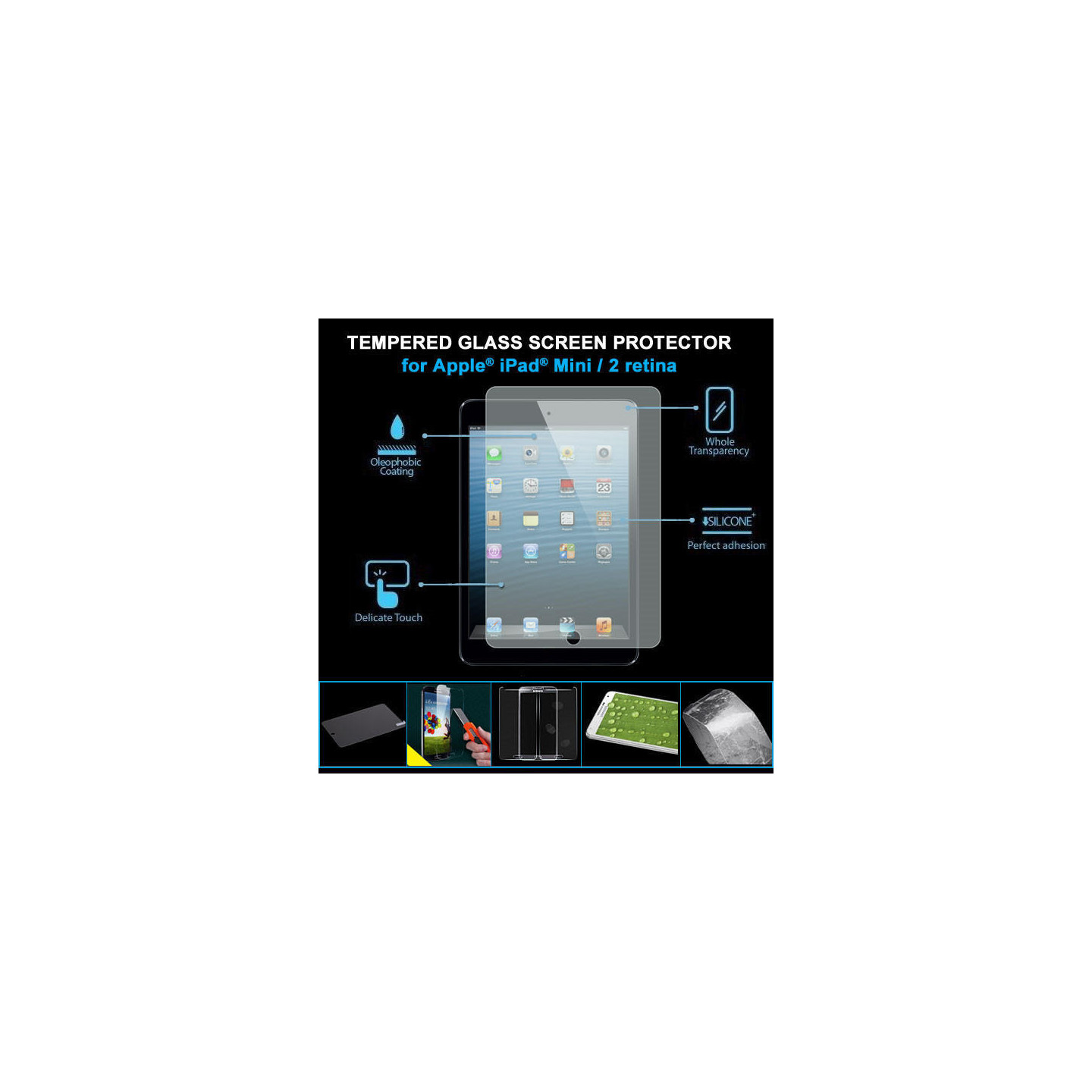 For iPad Mini 1/2/3 Härdat glas 0,33mm 9H