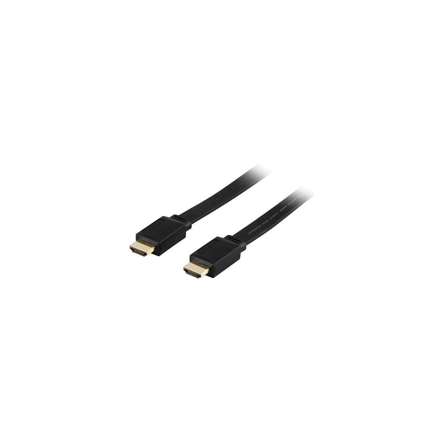 DELTACO platt HDMI 1.4 - kabel, HDMI Type A ha, guldpläterad, 1m, svart