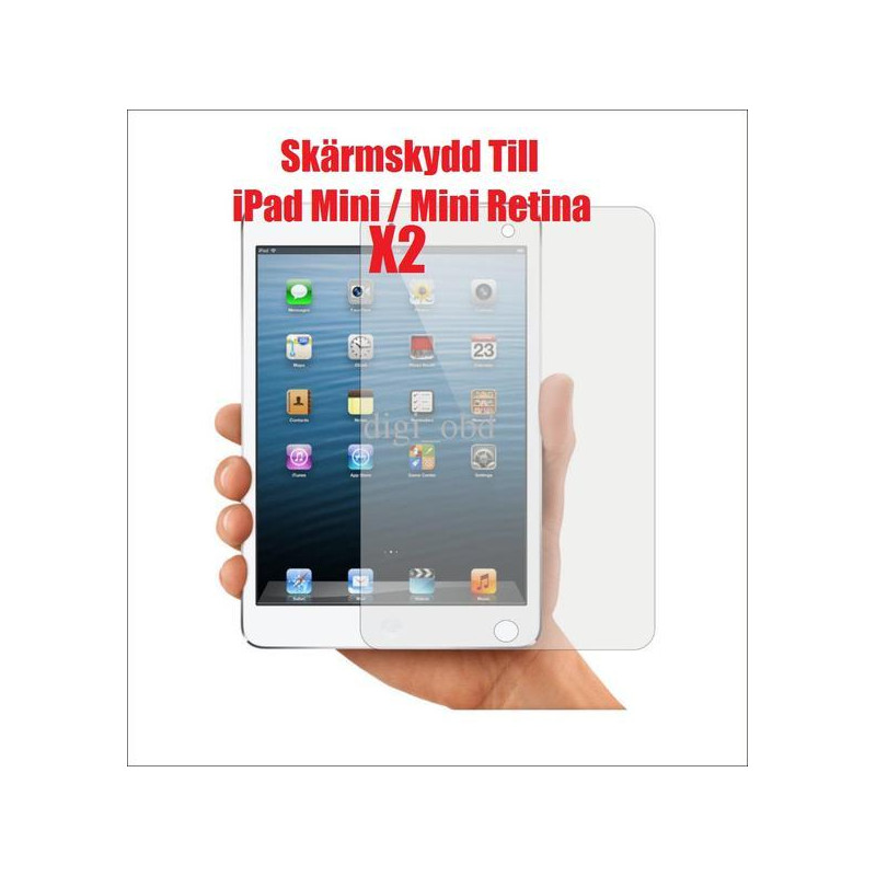 2x Skærmbeskytter til iPad Mini/Mini retina