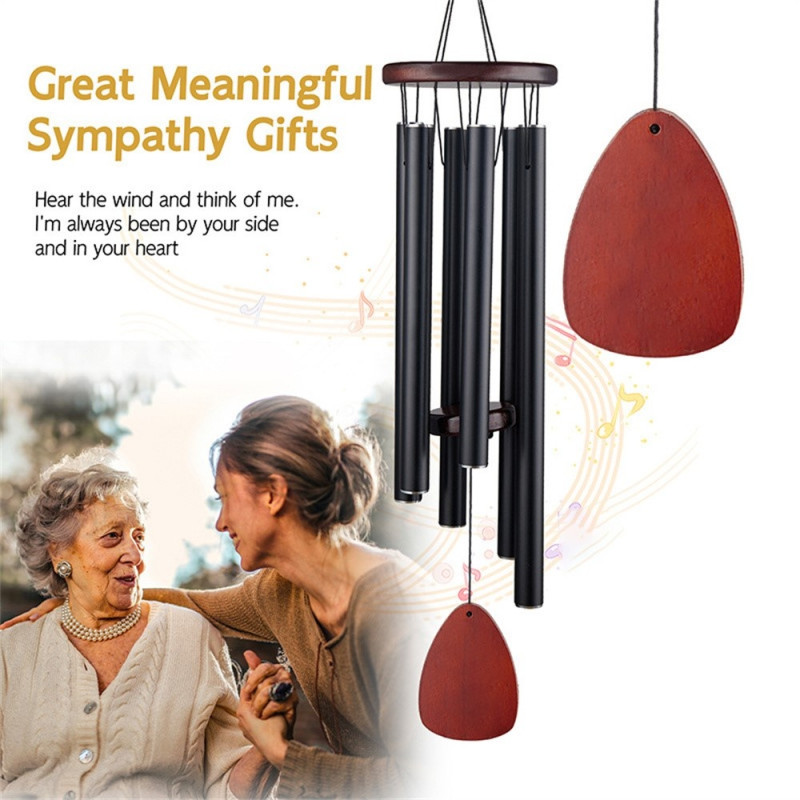 37 tommer 6 rørs vindklokke metal hængende ornamenter til haveindretning