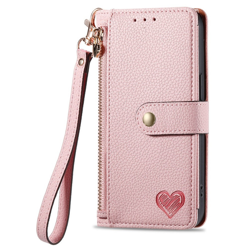 For iPhone Air Case RFID Blocking Zipper Pocket Wallet Phone Cover with Strap