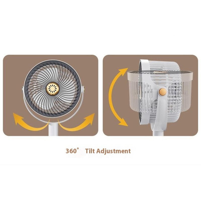 Fan Retractable USB Desk Floor Adjustable Height 5 Speeds Large Airflow
