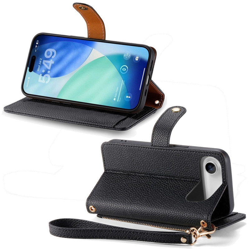 For iPhone Air Cover RFID-blokering Lynlåslomme Tegnebogsetui med Rem