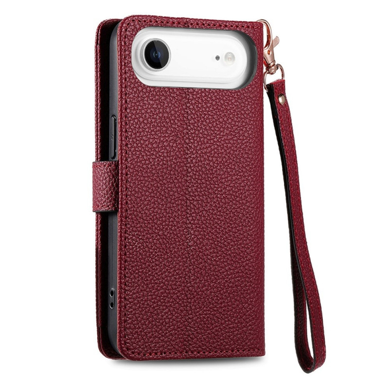 For iPhone Air Case RFID Blocking Zipper Pocket Wallet Phone Cover with Strap