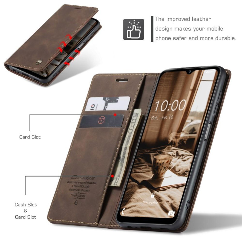 CASEME Retro Wallet Case for Samsung Galaxy A34 - Coffee