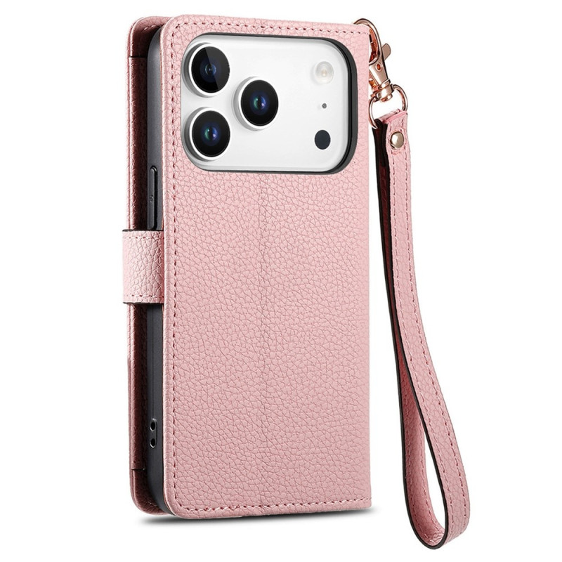 iPhone 17 Pro Max Kuori RFID-suojaus Vetoketjutasku Lompakkokotelo Rannekkeella