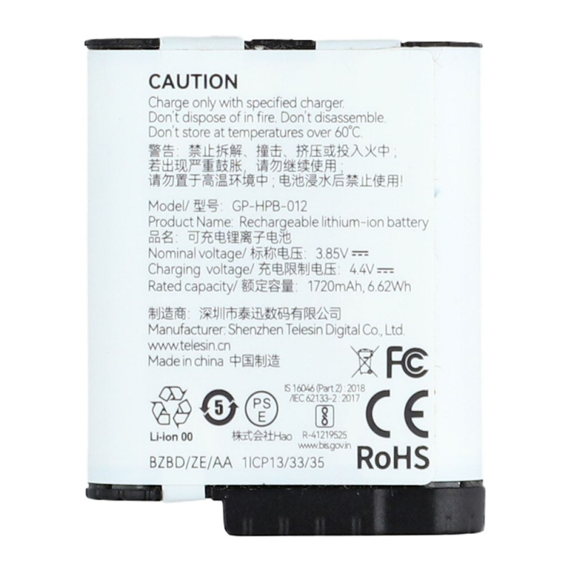 Akku GoPro Hero 12 3.85V 1720mAh GP-HPB-012
