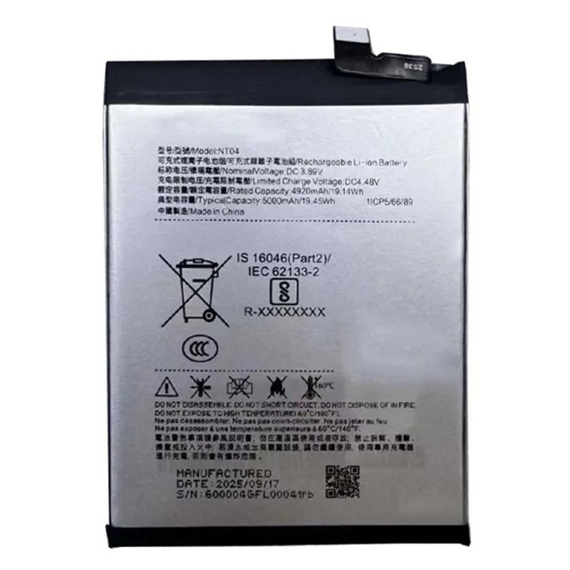 Battery For Nothing Phone 3a Phone 3a Pro CMF Phone 2 Pro 3.89V 4920mAh NT04