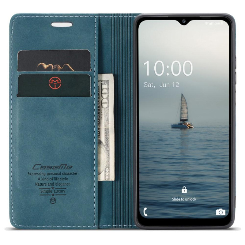CASEME Retro Wallet Case for Samsung Galaxy A34 - Blue