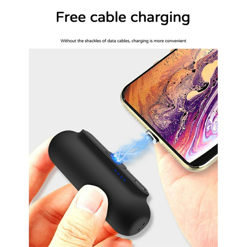 Kannettava varavirtalähde, jossa on iP + Micro + USB-C -magneettiset koskettimet