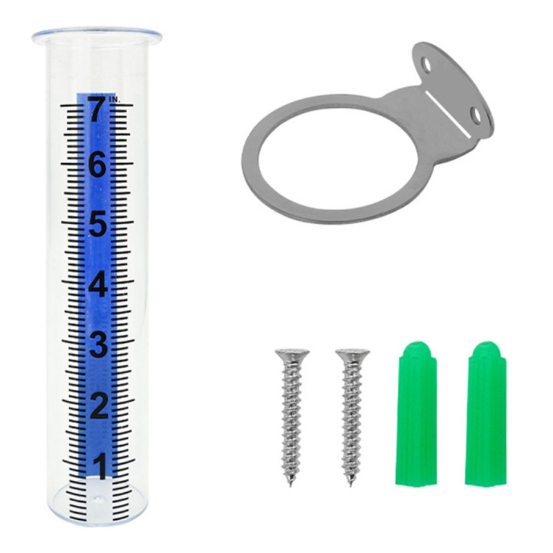 7-inch Rain Gauge Plastic Rain Measuring Tool Garden Balcony Weather Monitoring