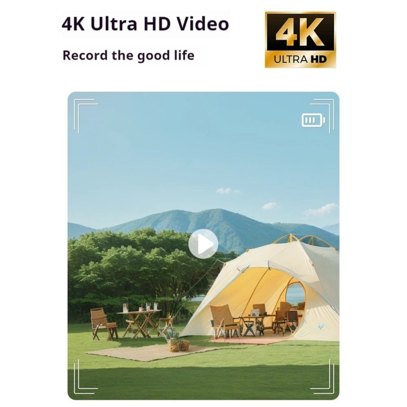 Mini digitalkamera rejsekamera 4K 64MP lommevideokamera + 32GB kort + kortlæser