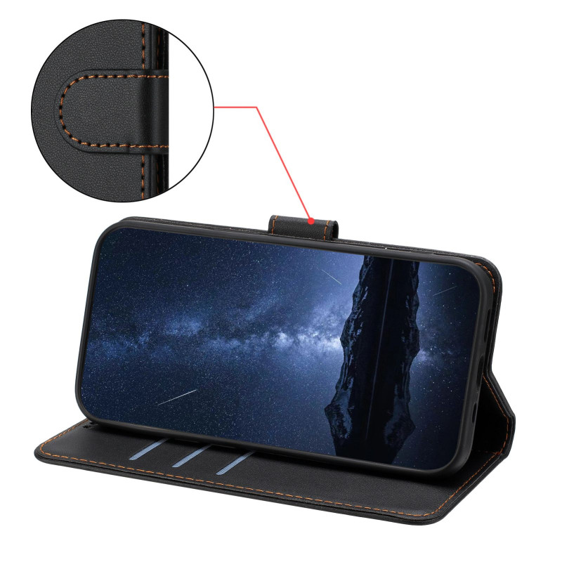 For Nothing Phone (3a) Case with Hidden Magnetic Closure - Black