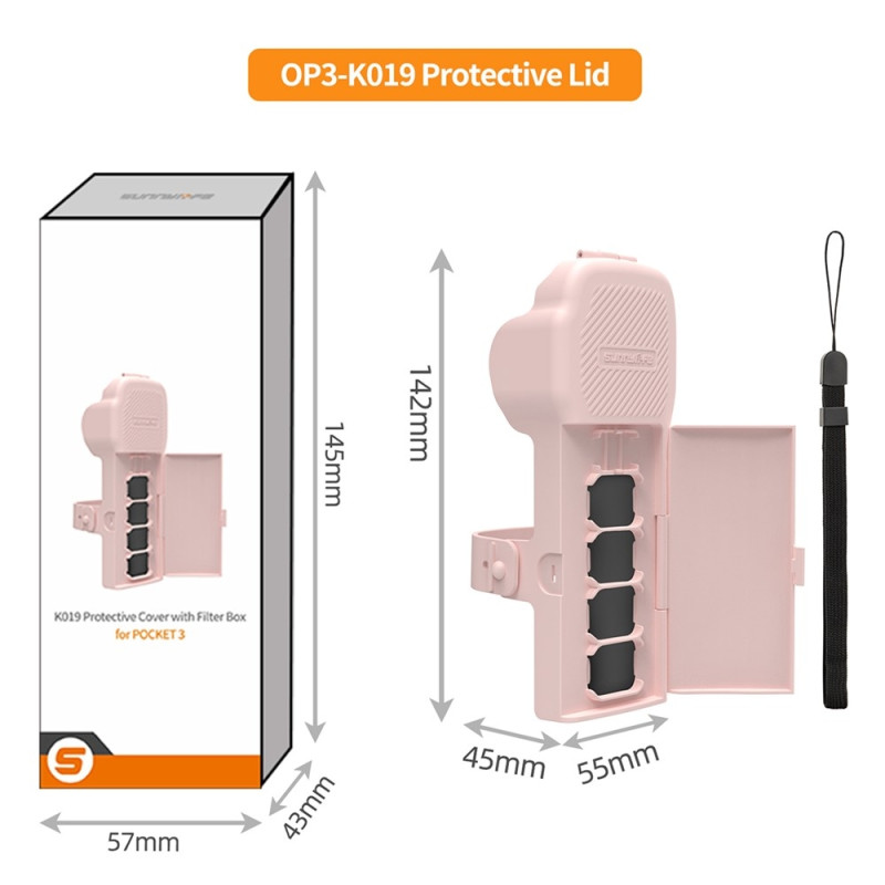 DJI Osmo Pocket 3 -kotelo, magneettinen suljin, säilytys + käsihihna - harmaa