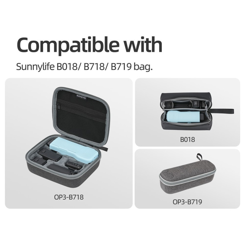 Deksel til DJI Osmo Pocket 3 med magnetisk lukking og oppbevaring + håndstropp - grå