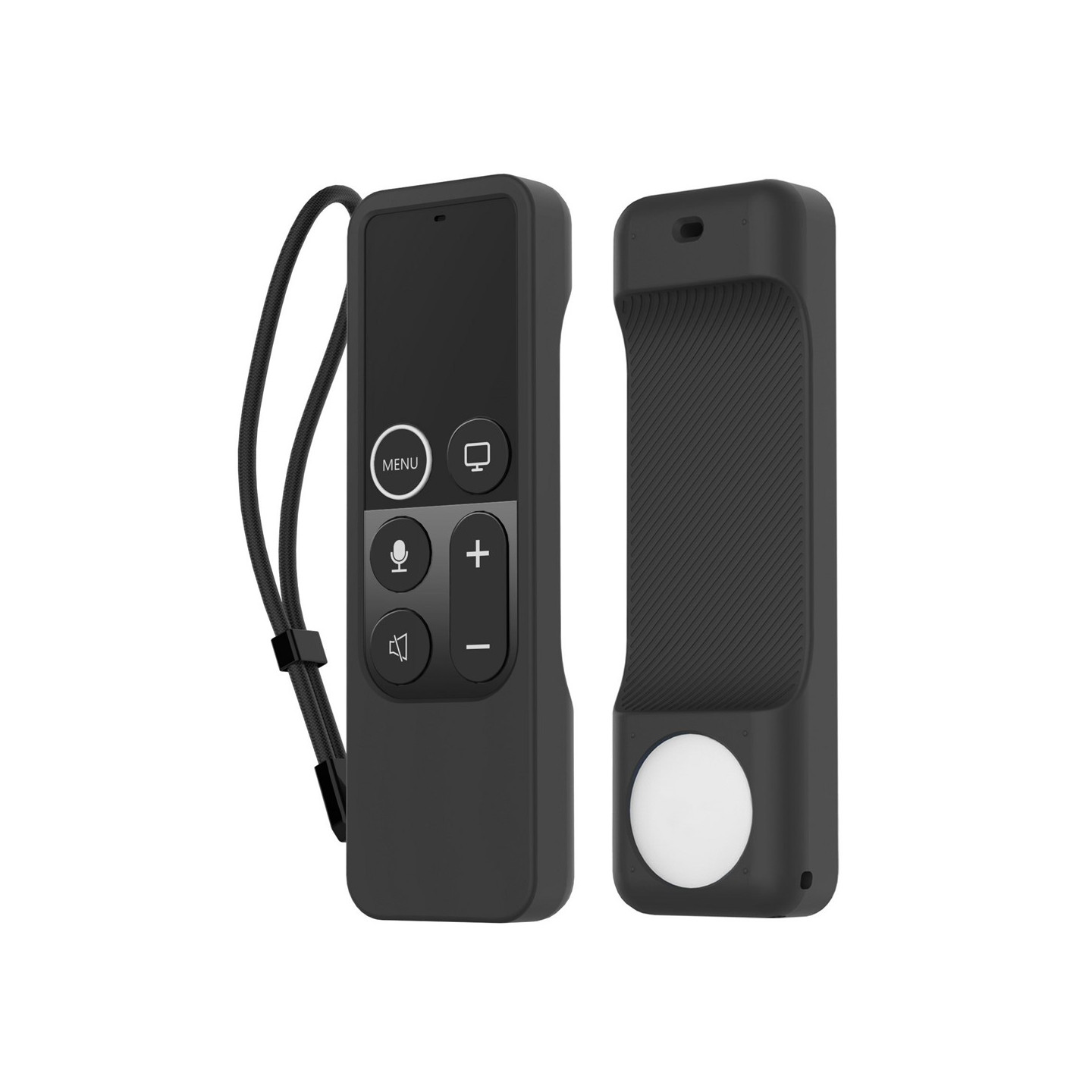 Case Cover for Apple TV HD Remote (4th Gen) AirTag, 2-in-1 Protective Case - Black