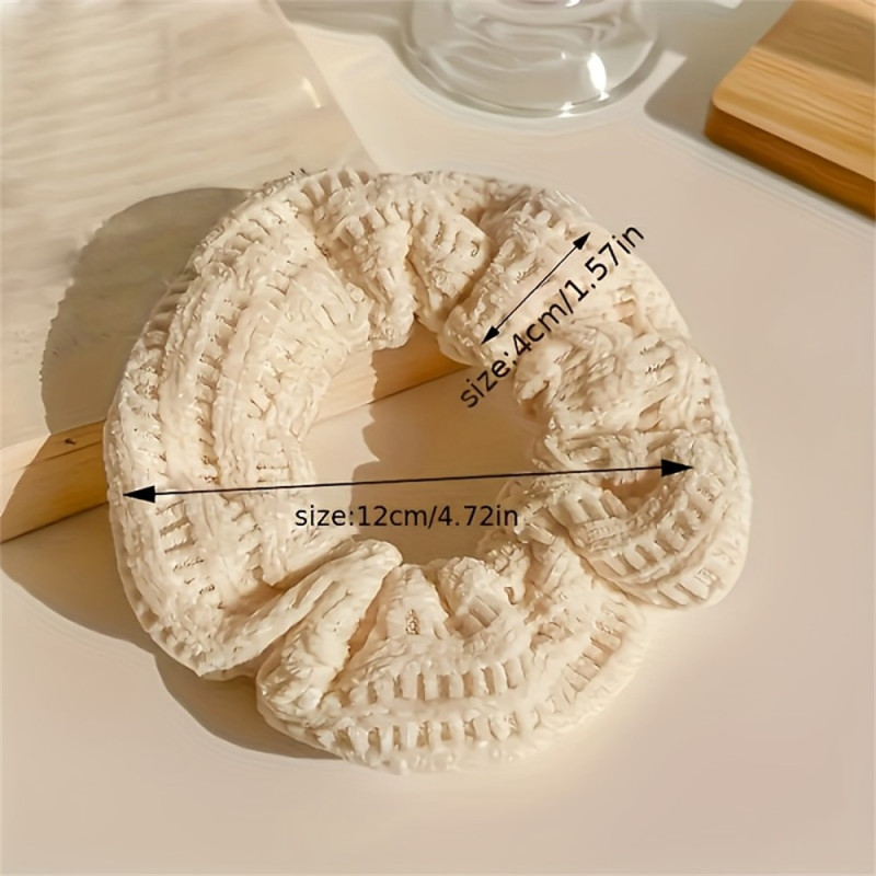 7pcs Plush Hair Ties Hair Bands Fabric Elastic Hair Bands Hair Accessory - Yellow