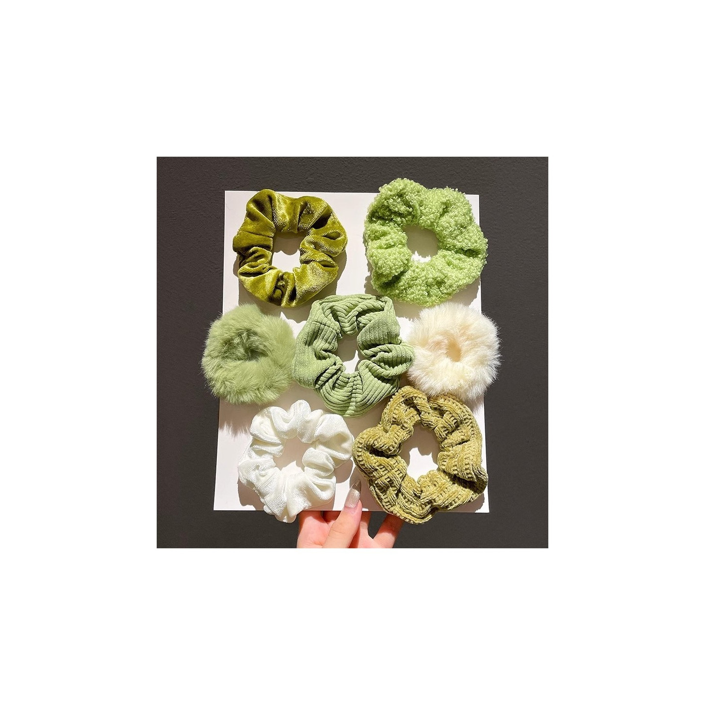 7pcs Plush Hair Ties Hair Bands Fabric Elastic Hair Bands Hair Accessory