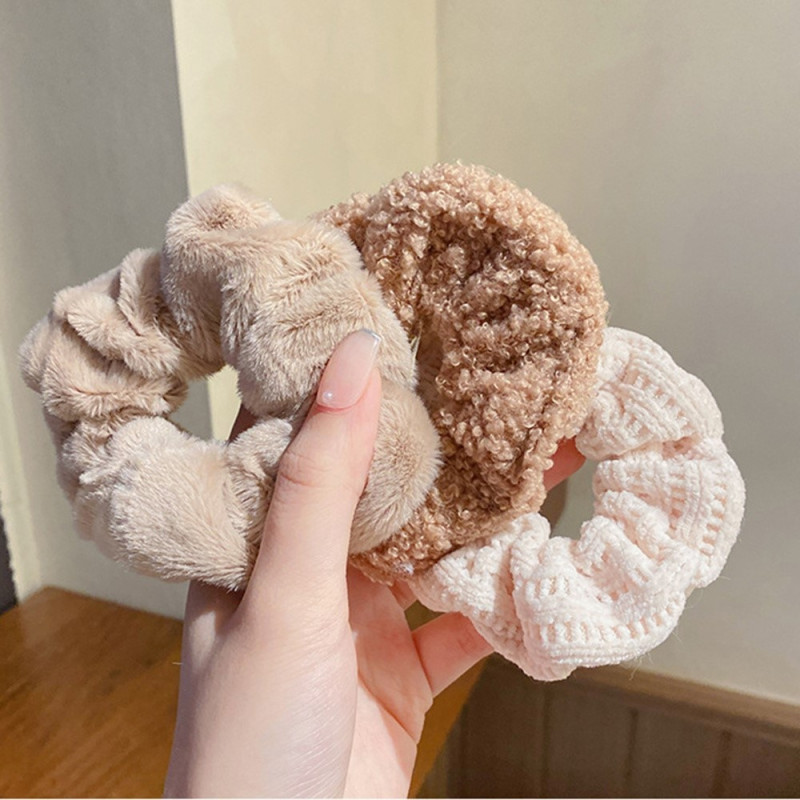 7pcs Plush Hair Ties Hair Bands Fabric Elastic Hair Bands Hair Accessory