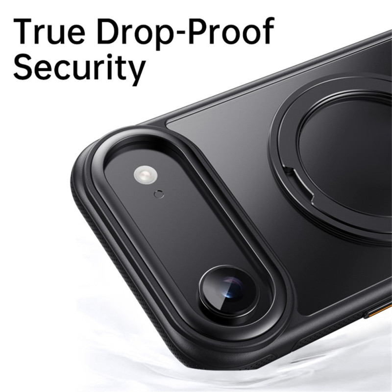 For iPhone Air case compatible with MagSafe with kickstand TPU PC back cover - Black