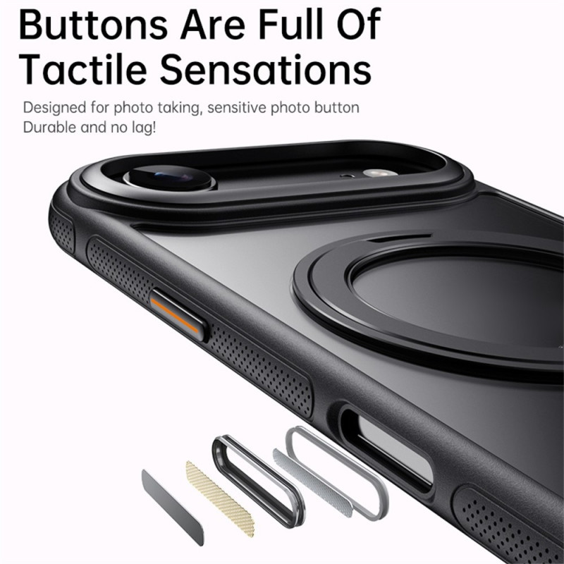 iPhone Air kuori MagSafe yhteensopiva tuella TPU PC takakuori - Musta