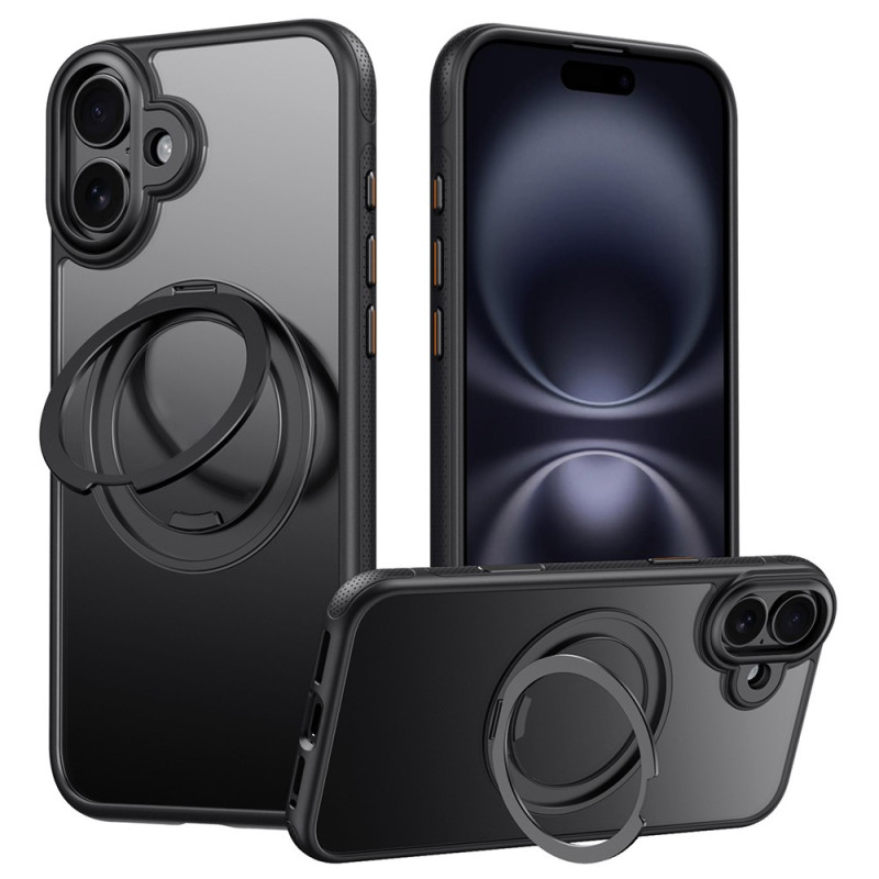 iPhone 17 kuori MagSafe yhteensopiva tuella TPU PC takakuori - Musta