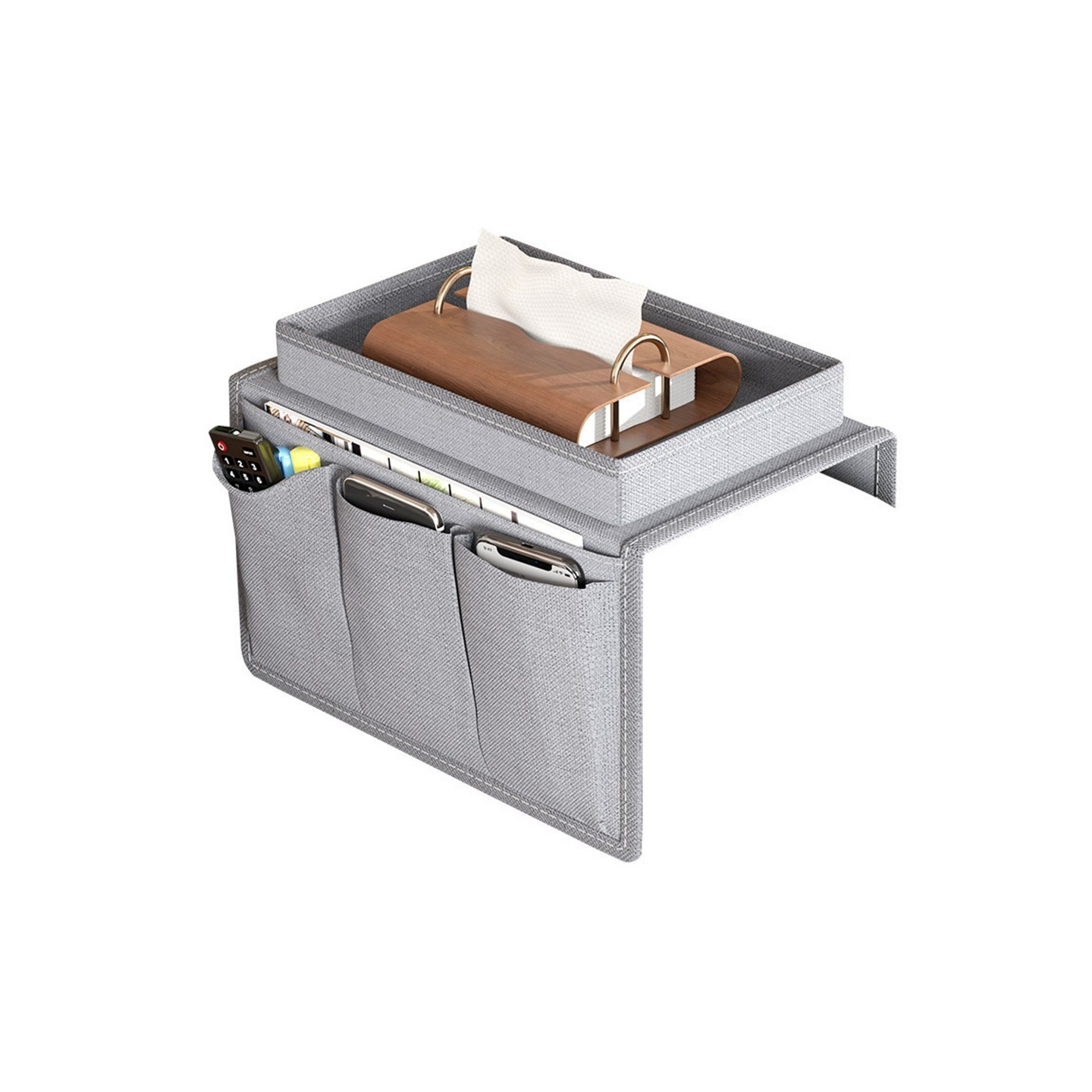 Pocket for Remote Controls Space Saving Armrest Storage Bag for Sofa