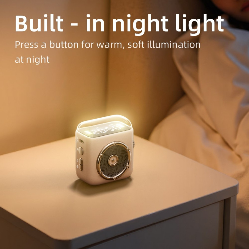 Magnetic Speaker Night Light Clock Bluetooth 5.3 Audio Device with Back Clip