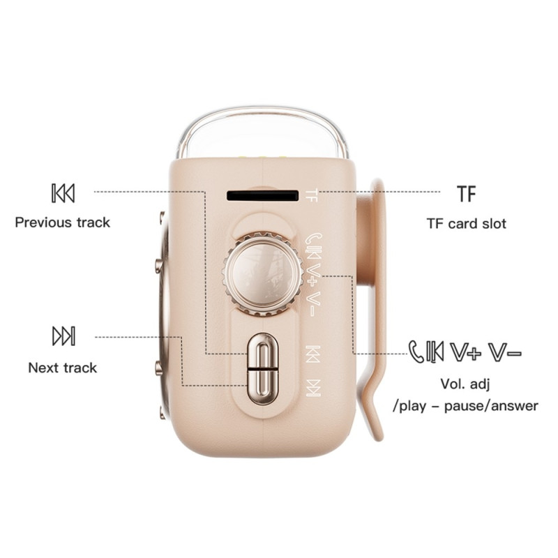 Magnetic Speaker Night Light Clock Bluetooth 5.3 Audio Device with Back Clip