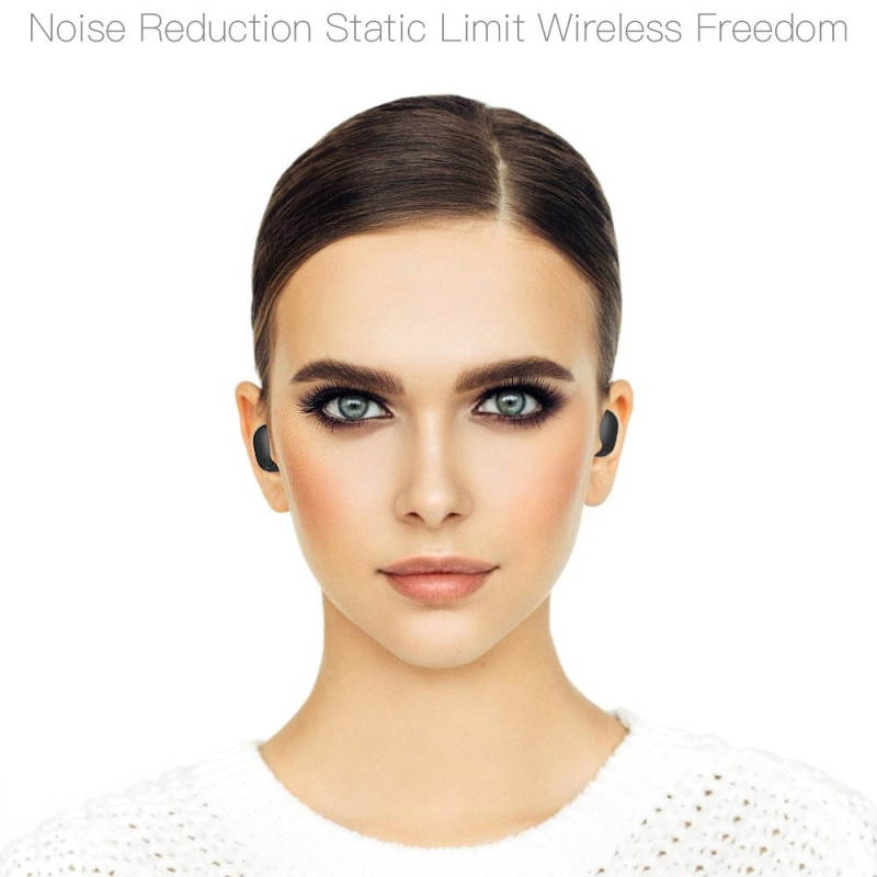 E6S Wireless Headphones HiFi Sound Stereo Bluetooth In-Ear - Black