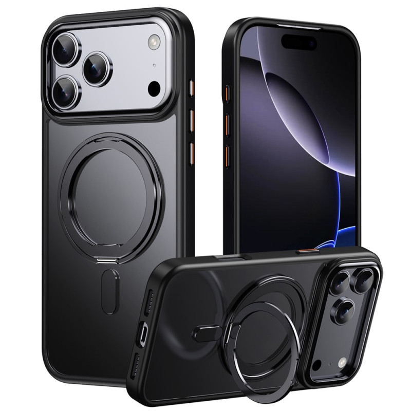 Case for iPhone 17 Pro, compatible with MagSafe TPU acrylic metal kickstand matte phone case black
