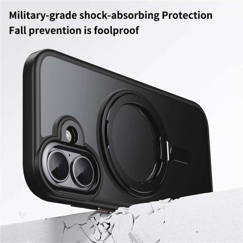 Cover til iPhone 17 kompatibelt med MagSafe TPU akryl metal kickstand mat telefonskal