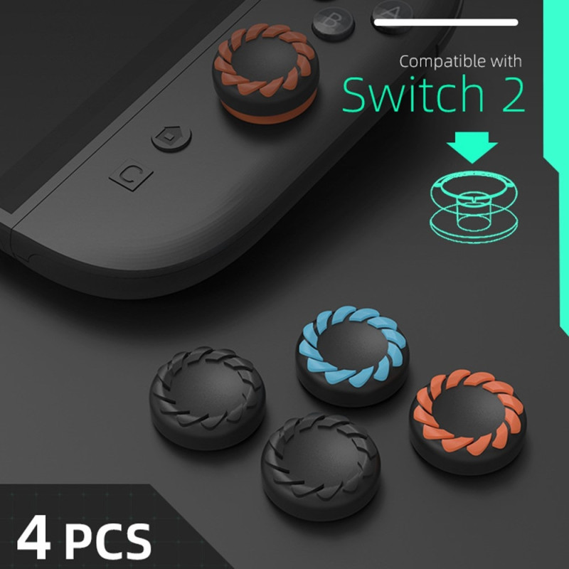 Kompatibel med Nintendo Switch 2 4 stk. Joy-Con tommelfingergreb - orange+blå