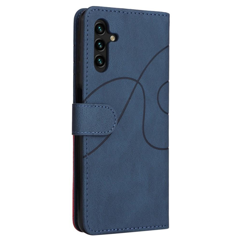 For Samsung Galaxy A14 5G KT Series - 1 Wallet Phone Case - Blue/Red