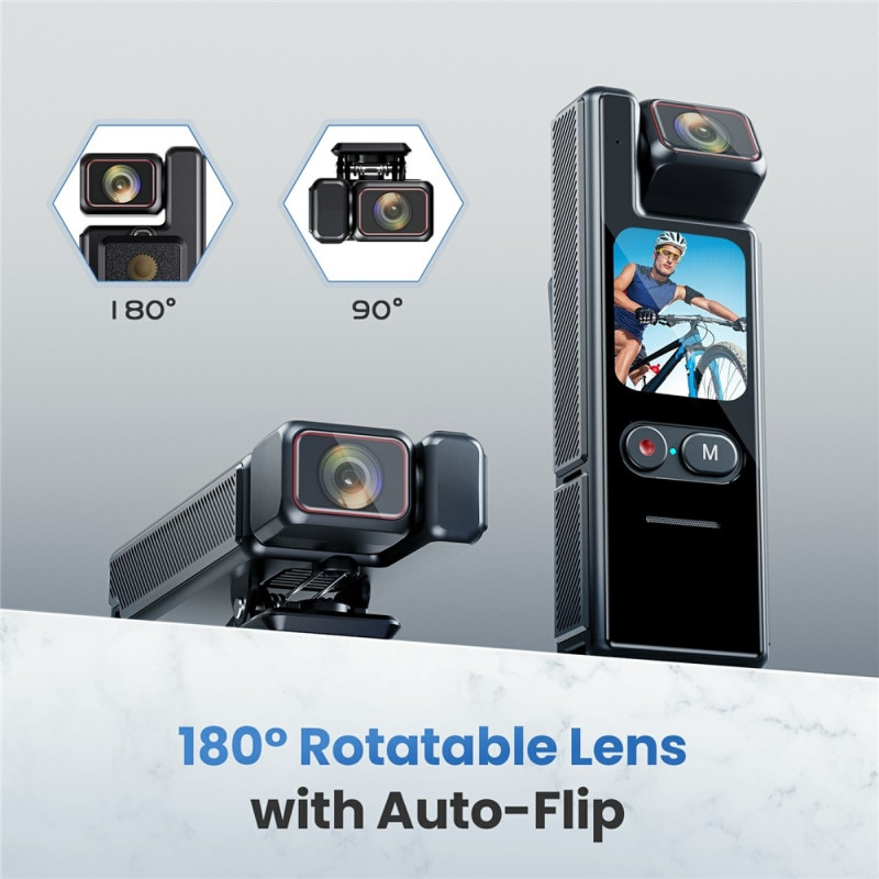 L17 1.69" 4K Action Camera EIS Anti-Shake Touch Screen Camcorder + 32GB Card