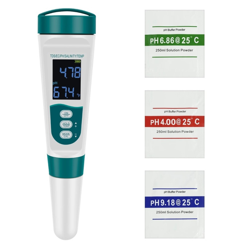 Tester Water Quality Pen Digital pH EC TDS Salinity Meter Analyzer