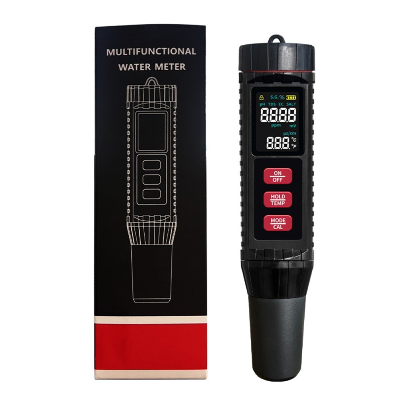 7 i 1 Måling af vandkvalitet, drikkevand, TDS, EC, pH, ORP, temperatur, saltindhold