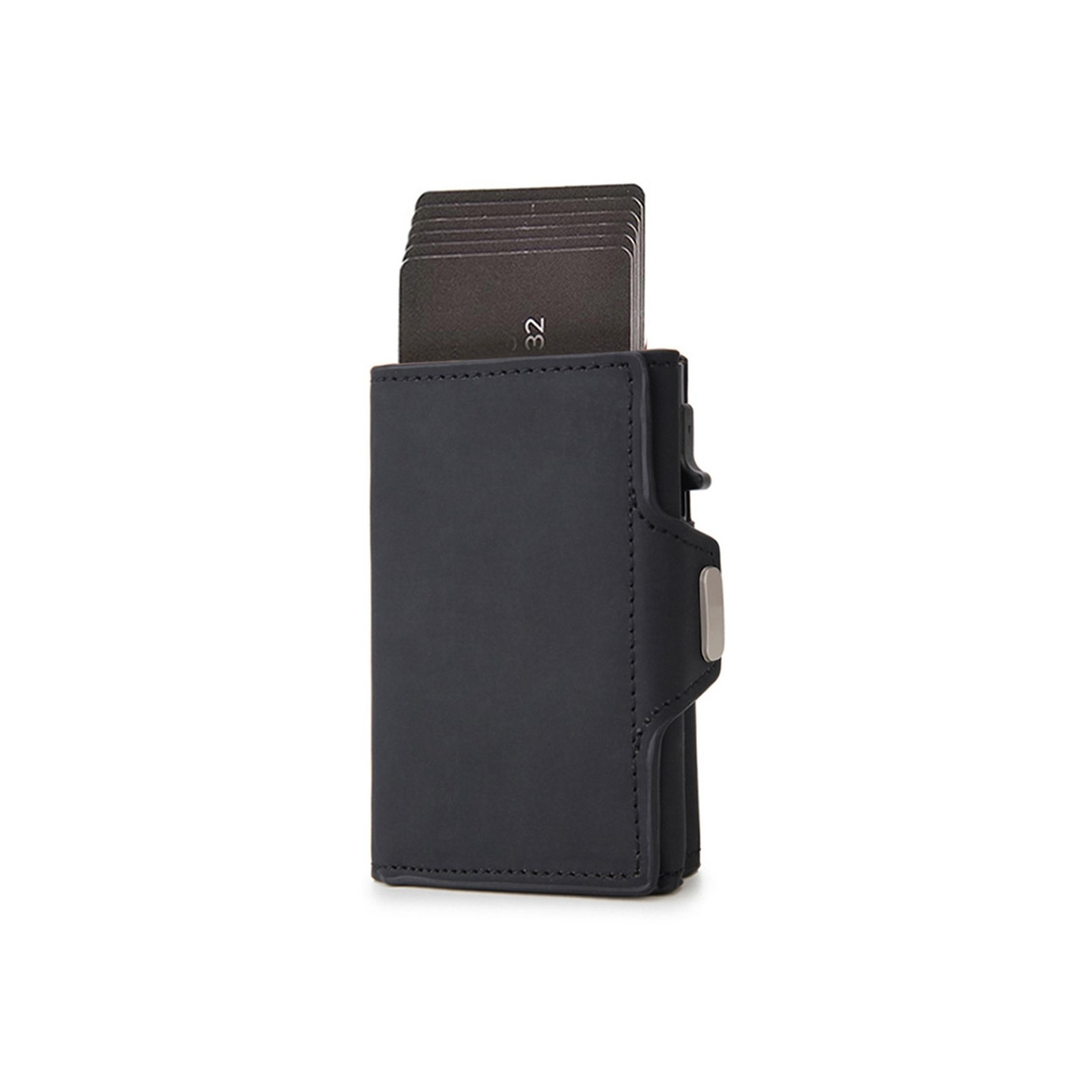 RFID-blokkerende ID-kortveske Kredittkortholder Aluminiumslegering + PU-skinn