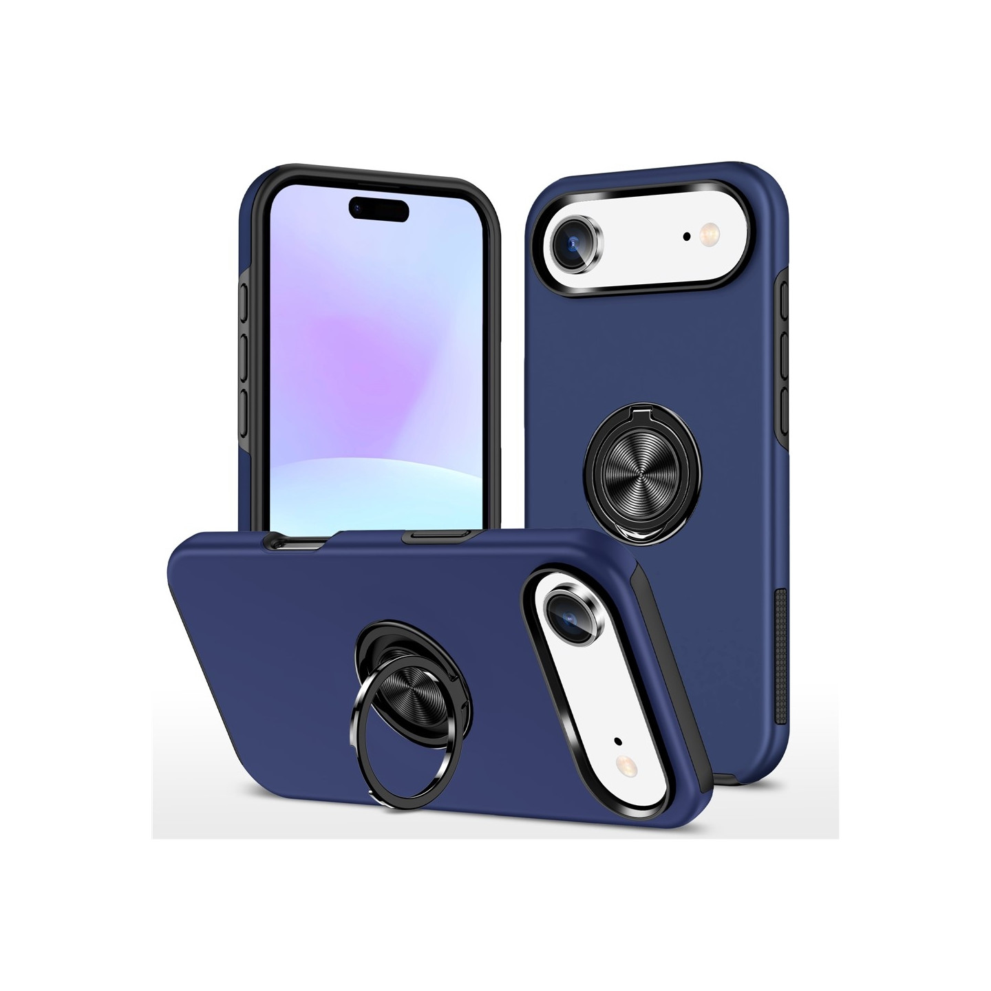 Til iPhone Air Finger Ring Kickstand Hybrid Taske