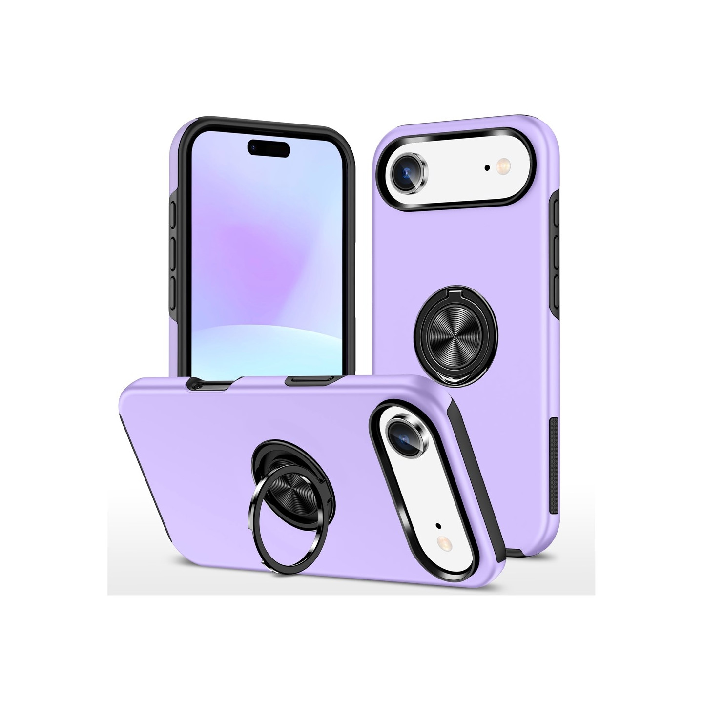 Til iPhone Air Finger Ring Kickstand Hybrid Taske