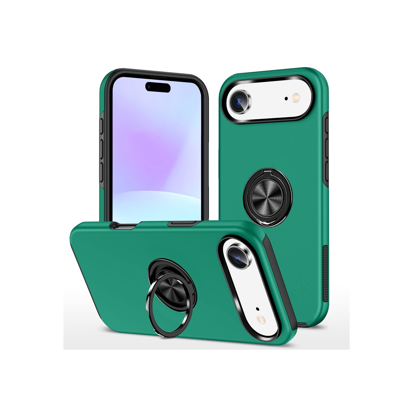 For iPhone Air Finger Ring Kickstand Hybrid Case