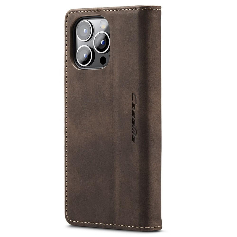 CASEME Retro Wallet Case for iPhone 15 Pro - Coffee