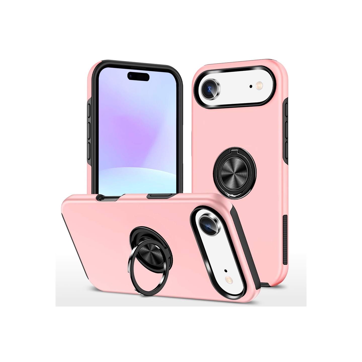 For iPhone Air Finger Ring Kickstand Hybrid Case