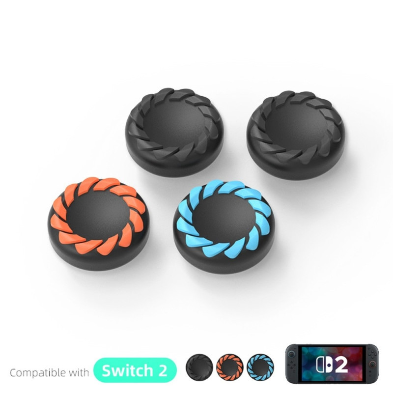 Kompatibel med Nintendo Switch 2 4 stk. Joy-Con tommelfingergreb - sort+orange+blå