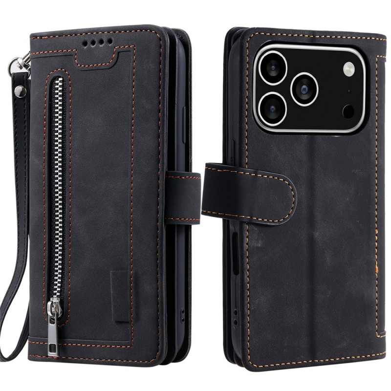 Til iPhone 17 Pro Deksel med glidelås og 9 kortspor