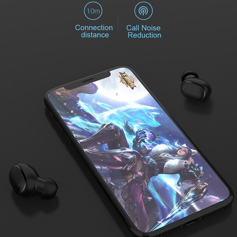 A6S PRO TWS Trådløse Hodetelefoner HiFi Lyd Støydempende Bluetooth In-Ear - Blå