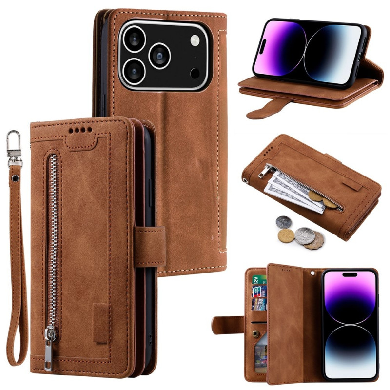 iPhone 17 Pro Kuori Vetoketjutaskulla ja 9 Korttipaikalla