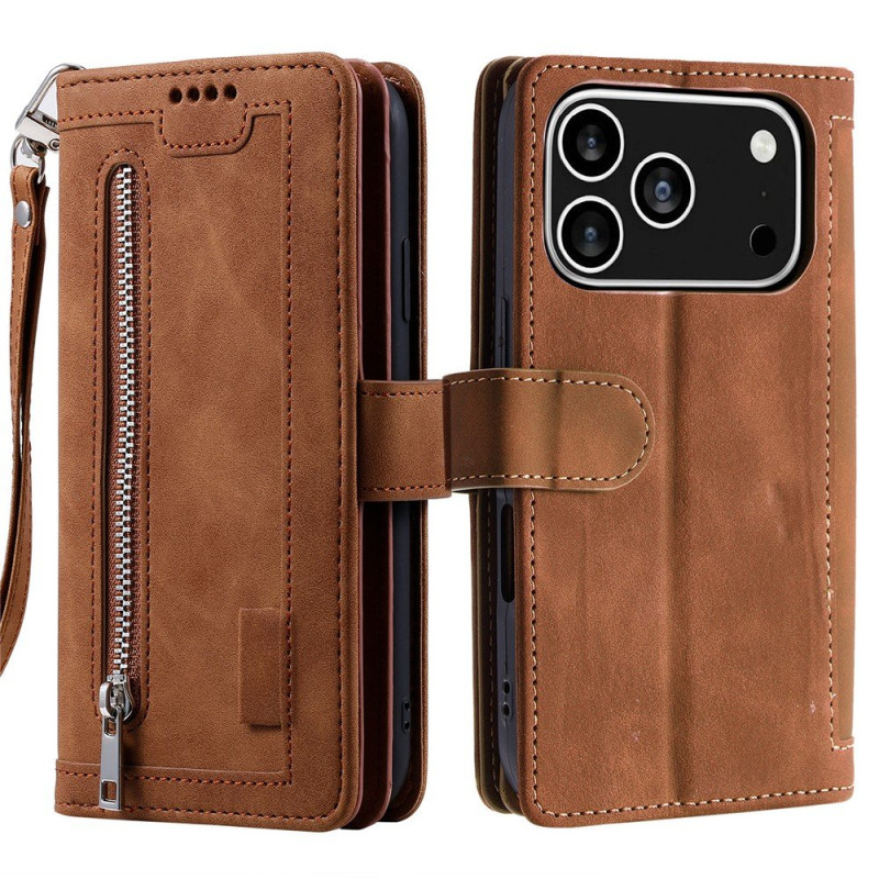 Til iPhone 17 Pro Deksel med glidelås og 9 kortspor